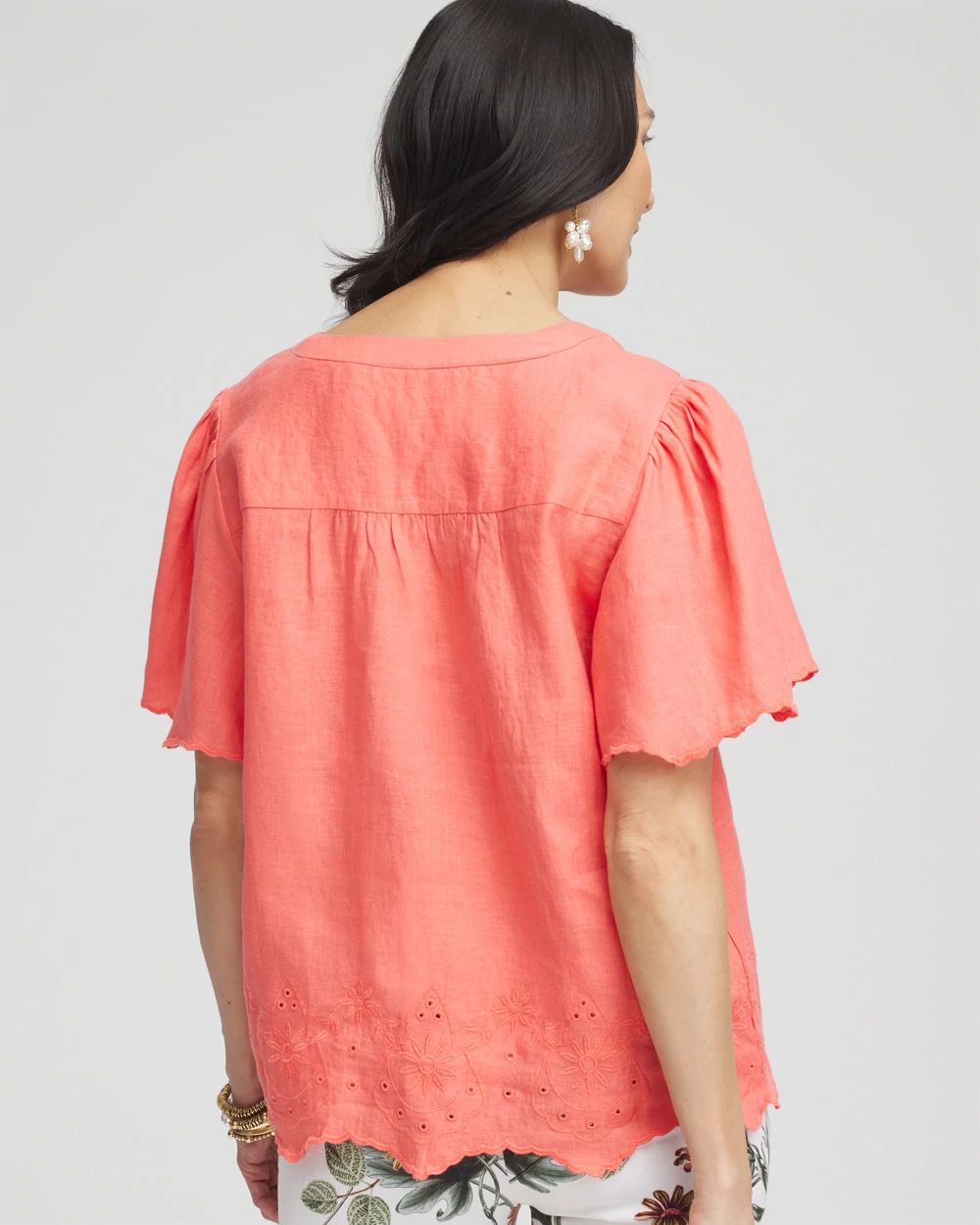 Linen Embroidered Hem Blouse | Chico's